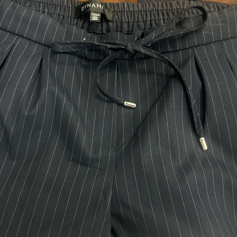 Navy Pinstripes Jogger Pants - Women